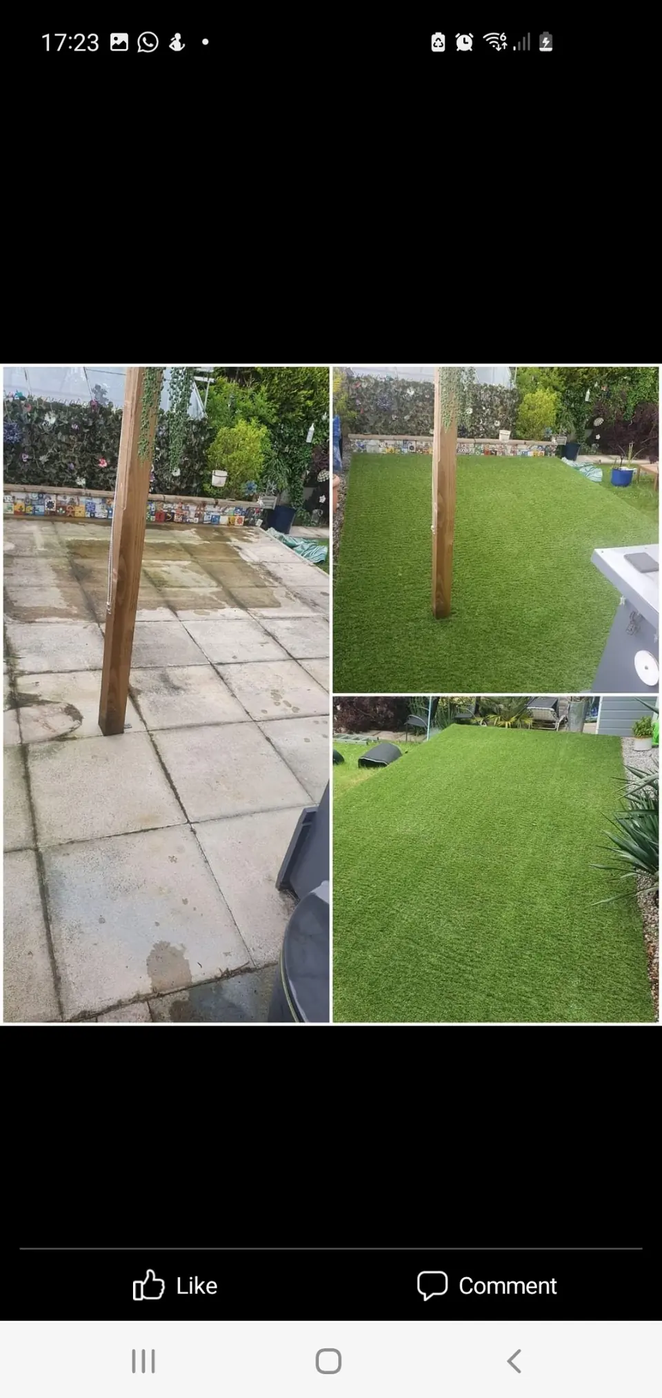 Patio transformation before and after