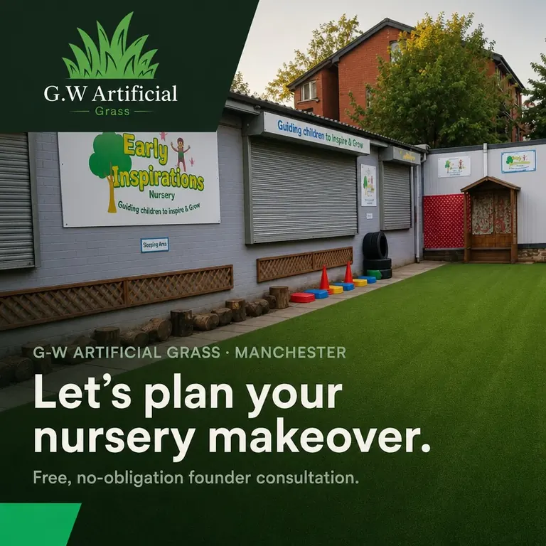 Artificial grass outdoor area at Early Inspirations Nursery