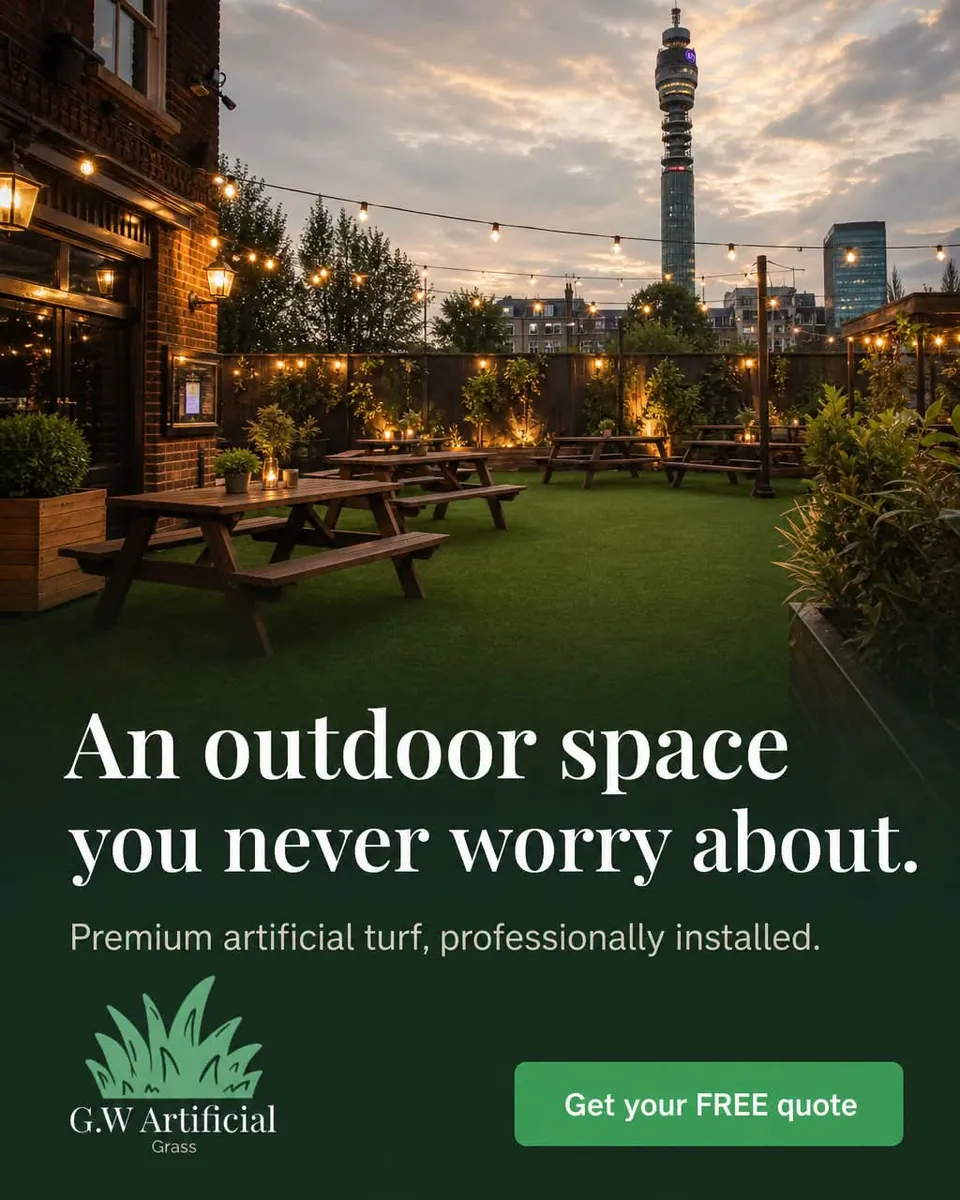 Commercial artificial grass outdoor space installed by G.W Artificial Grass
