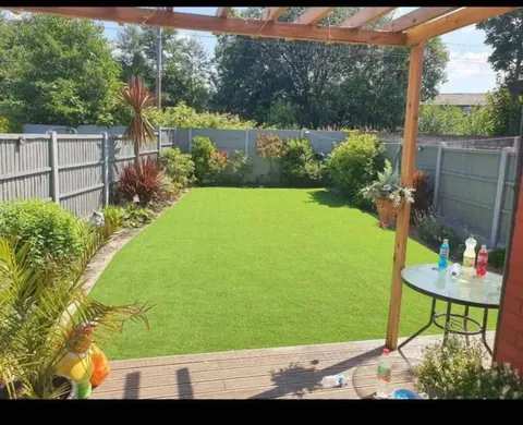 Back garden artificial grass installation in Failsworth, Manchester