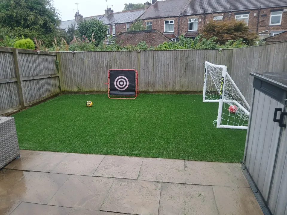Mini football pitch artificial grass installation in Middleton, Greater Manchester